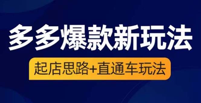 【副业项目6039期】2023拼多多爆款·新玩法：起店思路+直通车玩法（3节精华课）缩略图