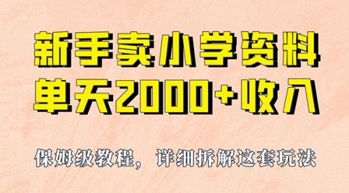 【副业项目7100期】卖小学资料，实现单天2000+，实操项目，保姆级教程+资料+工具缩略图