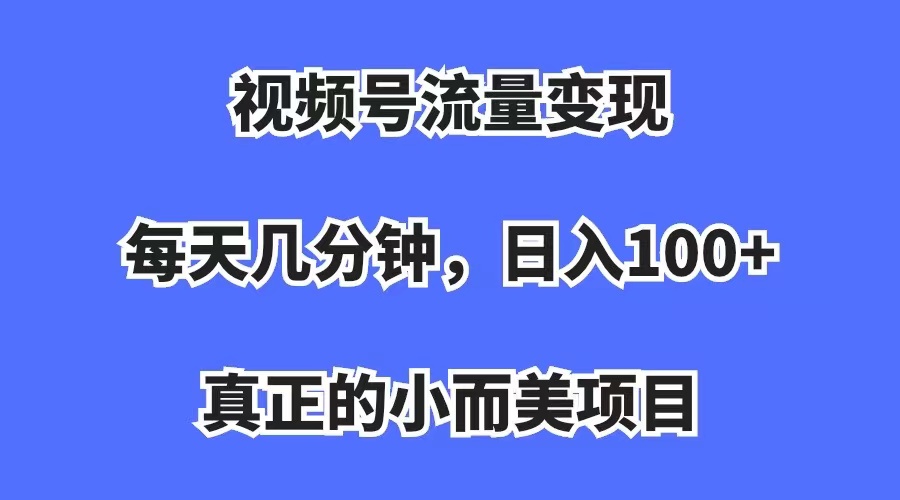 【副业项目7352期】视频号流量变现，每天几分钟，收入100+，真正的小而美项目缩略图