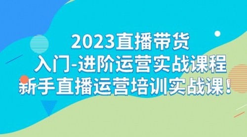 【副业项目7300期】2023直播带货入门-进阶运营实战课程：新手直播运营培训实战课缩略图