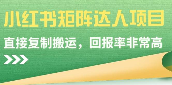 【副业9039期】小红书矩阵达人项目，直接复制搬运，回报率非常高缩略图